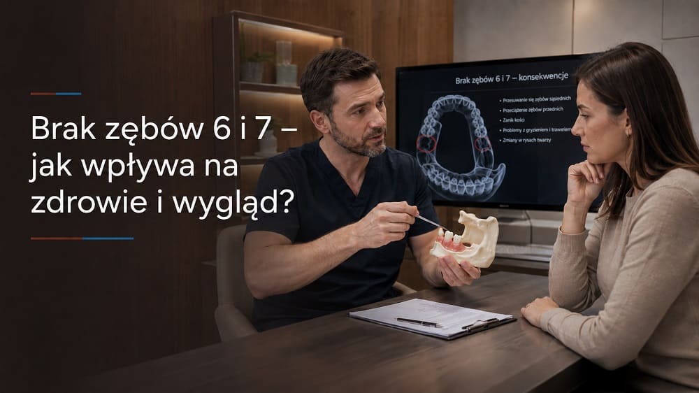 Brak zębów 6 i 7 u pacjenta